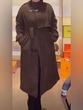 Wool Blend Brown Trench Coat - Classic Belted Coat